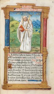Drukowany Księga Godzin Korzystanie z Rzymu: fol. 108r, św. Bernard z Clairvaulx, 1510. autorstwa Guillaume Le Rouge