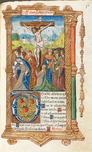 Drukowany Księga Godzin Korzystanie z Rzymu: fol. 55r, Ukrzyżowanie, 1510. autorstwa Guillaume Le Rouge