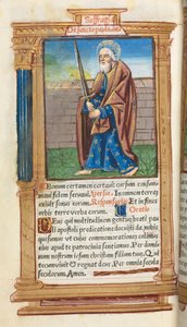 Drukowany Księga Godzin Korzystanie z Rzymu: fol. 99v, św. Paweł, 1510.