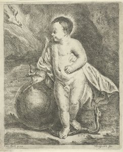 Dzieciątko Chrystus z kulą ziemską i wężem autorstwa Guillaume Pierre Mensaert