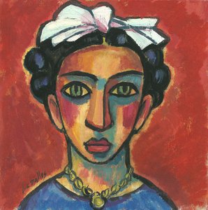 Portret Fridy Kahlo, 2013 (gwasz na papierze) autorstwa Guillermo Martí Ceballos