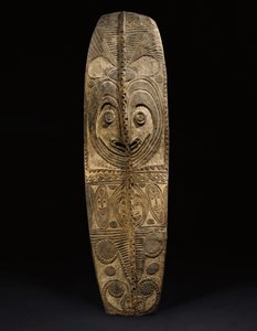 Owalna tarcza East Sepik, Wogamusin lub April River (drewno) autorstwa Guinean New