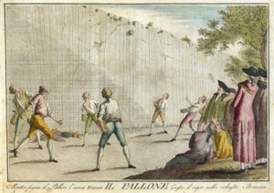 Il Pallone z Igrzysk, kolacji i corocznych imprez, które są przebierane w Toskanii, a zwłaszcza we Florencji, wyd. 1790 (grawerowanie ręcznie kolorowane)