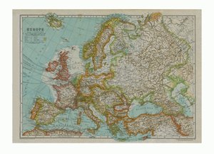 Mapa Europy, c1910