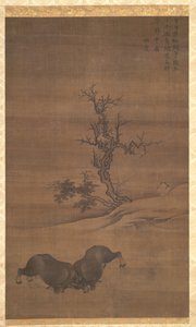 Herdboys i Buffalo w krajobrazach, 1200s. autorstwa Guo Min