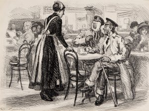 Rysunek z I wojny światowej, prawdopodobnie dla Puncha, 1916 (pióro i atrament na papierze) autorstwa Gurnell Charles Jennis
