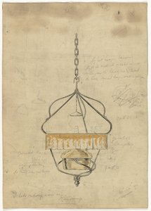 Projekt lampy wiszącej autorstwa Gust van de Wall Perné (signed by artist)