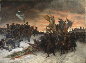 Bitwa pod Narwą (1700) - Narwa, Cederstrom, Gustaf (1845-1933). olej na płótnie