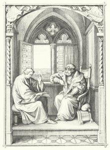 Marcin Luter czyta z Biblii Janowi, elektorowi Saksonii (rycina) autorstwa Gustav Ferdinand Leopold Konig