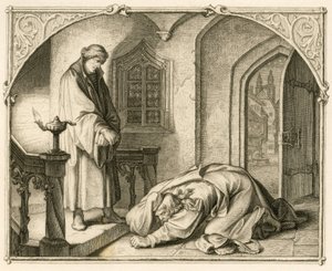 Marcin Luter wraz ze zbójnikiem Hansem Kohlhase (1500-1540) autorstwa Gustav Ferdinand Leopold Konig