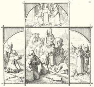 Podróż Marcina Lutra do Rzymu (grafika) autorstwa Gustav Ferdinand Leopold Konig