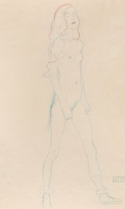 Naga młoda dziewczyna, ok. 1917. autorstwa Gustav Klimt