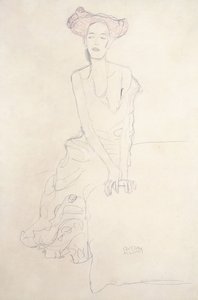 Aug Ruhubeit Młoda Kobieta, podtrzymująca się na rękach, 1908 autorstwa Gustav Klimt