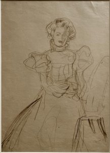 Portret Sonji Knips - Siedząca na krześle z przodu autorstwa Gustav Klimt