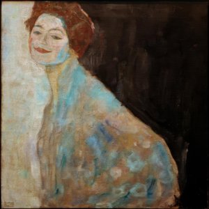Portret damy w bieli autorstwa Gustav Klimt