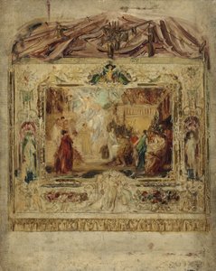 Projekt kurtyny teatralnej, ok. 1883-85 (olej na płótnie) autorstwa Gustav Klimt