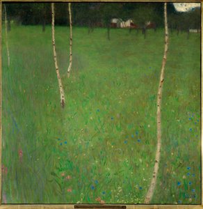 Dom wiejski z brzozami autorstwa Gustav Klimt