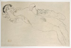 Kobieta nago odwrócona w lewo autorstwa Gustav Klimt
