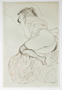 Kobieta nago, odwrócona w lewo autorstwa Gustav Klimt