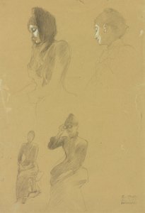 Cztery studia portretowe kobiet autorstwa Gustav Klimt