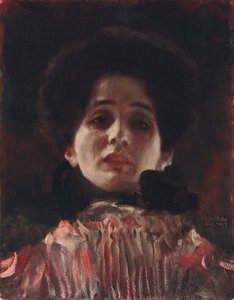 Pełnowymiarowy portret damy; Damenbildnis z przodu, ok.1898 autorstwa Gustav Klimt