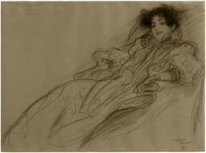 Młoda dama w fotelu autorstwa Gustav Klimt