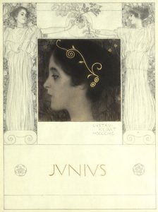 „Junius” (wzór do: Gerlach  Schenk, Alegorie N.F. nr 53) autorstwa Gustav Klimt