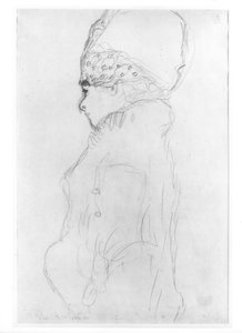 Dama w wysokim kapeluszu, ok. 1917, autorstwa Gustav Klimt