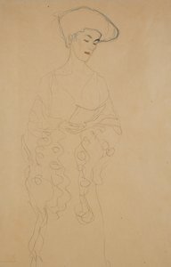 Zwracając się lekko w lewo, 1907 autorstwa Gustav Klimt