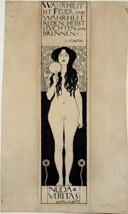 Nuda Veritas, studium do późniejszego obrazu olejnego autorstwa Gustav Klimt