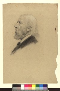 Studium portretowe starszego mężczyzny widzianego z profilu w lewo autorstwa Gustav Klimt