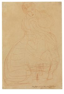 Portret Adele Bloch-Bauer. Studium kostiumu z rękami trzymanymi w kształcie podkowy autorstwa Gustav Klimt
