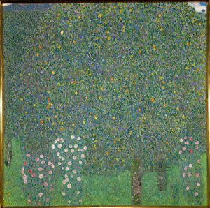 Róże pod drzewami. 1918 (obraz na płótnie) autorstwa Gustav Klimt