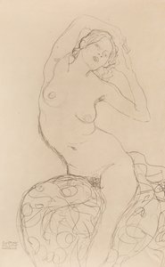 Akt siedzący, ok. 1914-1916. autorstwa Gustav Klimt