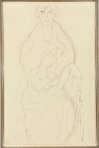 Siedząca kobieta z przodu, ok. 1917-18 autorstwa Gustav Klimt
