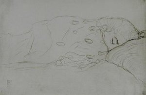 Śpiąca nago autorstwa Gustav Klimt