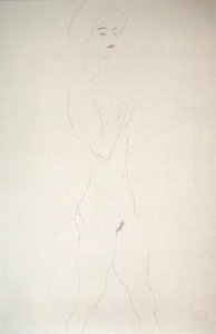 Stojący akt (ołówek na papierze) autorstwa Gustav Klimt