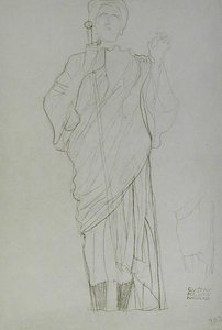 Stojąca kobieta trzymająca miecz autorstwa Gustav Klimt