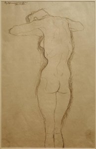 Stojąc nago od tyłu, ręce zgięte poziomo (badanie) autorstwa Gustav Klimt