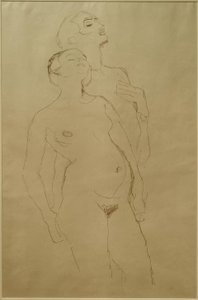Kochankowie na stojąco (studium dla Adama i Ewy) autorstwa Gustav Klimt