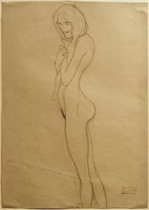 Studiuj lewą gorgonę we fryzie Beethovena autorstwa Gustav Klimt