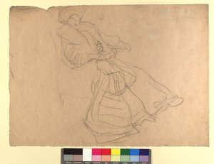 Studie zu einem Damenporträt autorstwa Gustav Klimt