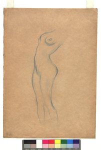 Studie zu einem stehenden weiblichen Akt nach links autorstwa Gustav Klimt