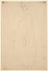 Studium ubranej kobiety w ciąży, ok. 1915-16 (ołówek na podobnym papierze japońskim) autorstwa Gustav Klimt