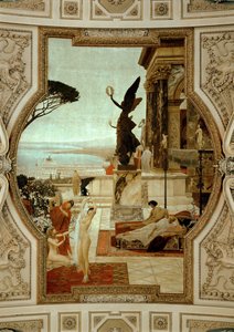 Wiedeński Burgtheatre (Teatr Dworski), klatka schodowa (po lewej): Antyczny teatr w Taorminie autorstwa Gustav Klimt