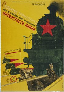 Rozwój transportu, plakat planu pięcioletniego, 1929