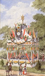 Pawilon muzyczny Wiener Schützenfest w 1898 r. autorstwa Gustav Korompay