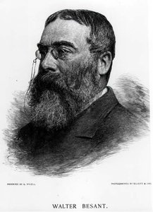 Sir Walter Besant (1836-1901) grawerowany przez Gustava Kruella (1843-1907) z fotografii Elliota & Fry