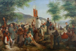 Pielgrzymka do Świętej Skały w Trewirze 1844 autorstwa Gustav Lasinsky