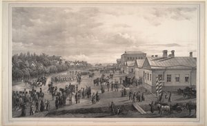Parada Chevalier Gardes przez Krasnoe Selo, 1848